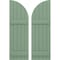 Ekena Millwork Americraft 5-Board (2 Batten) Wood Joined Board-n-Batten Shutters w/ Arch Top, ARW101BQ518X77TGH, PR ARW101BQ518X77TGH - alternate 1